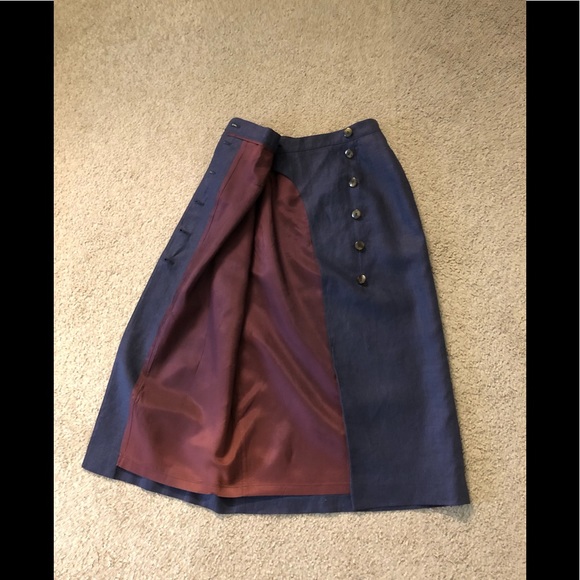 Liz Claiborne 100% Linen Skirt Sz 8P Pencil Straight Pockets - Picture 5 of 12